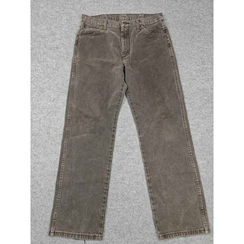 Vintage Wrangler 13MWZKL Jeans Mens 32x30 Brown Cowboy Cut Bootcut Denim Pants